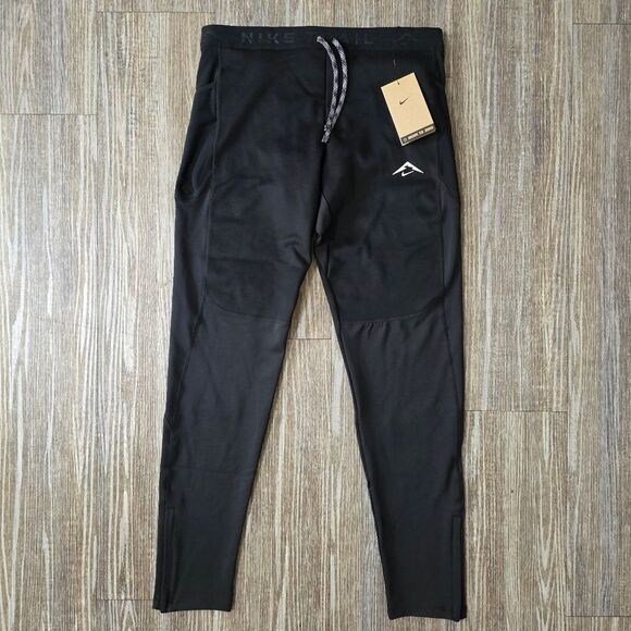 Nike Trail Lunar Ray Winterized Running Tights Pants Black White Men's Medium M - Picture 2 of 14